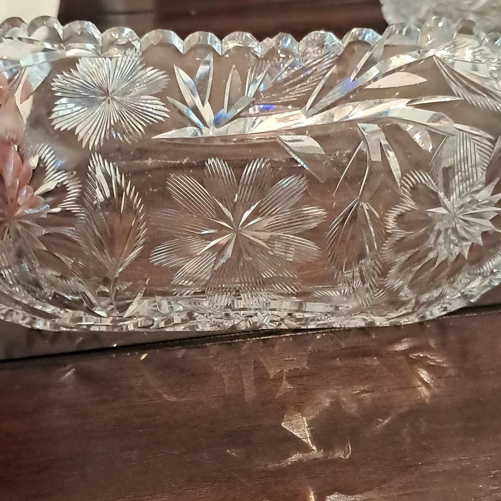 Antique Cut Glass Dish. - Picture 3 of 3